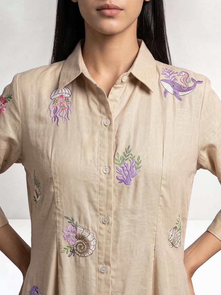 Aquatic Short Shirt Dress