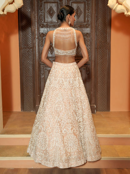 Nude Heavy Bridal Lehenga Set