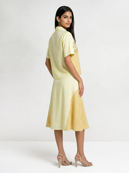 The Monica Gingham Midi Skirt