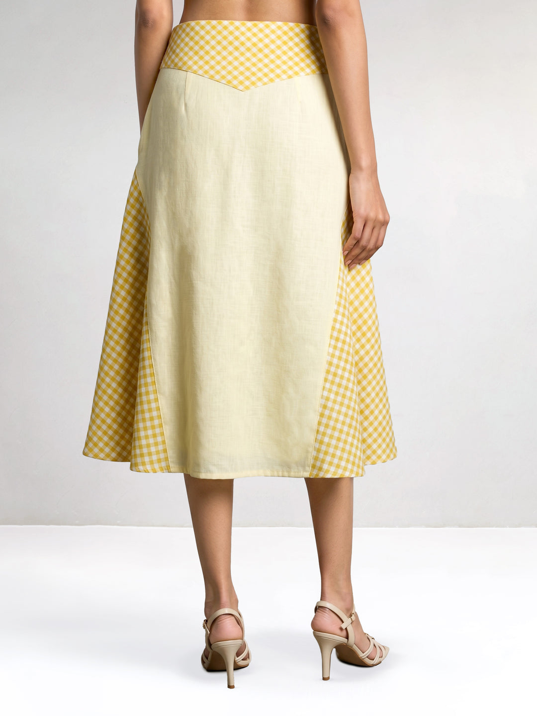 The Monica Gingham Midi Skirt