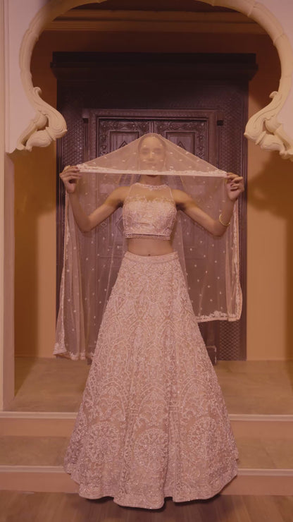 Nude Heavy Bridal Lehenga Set