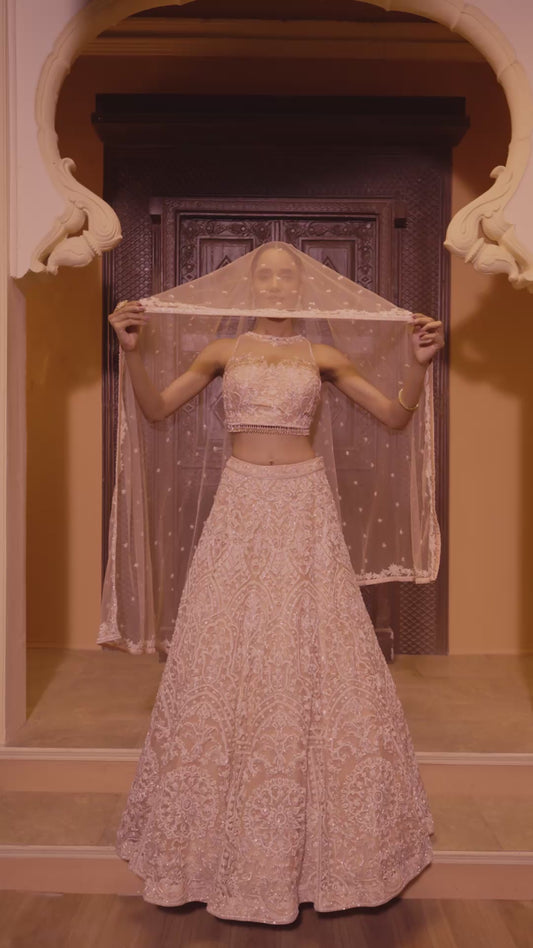 Nude Heavy Bridal Lehenga Set