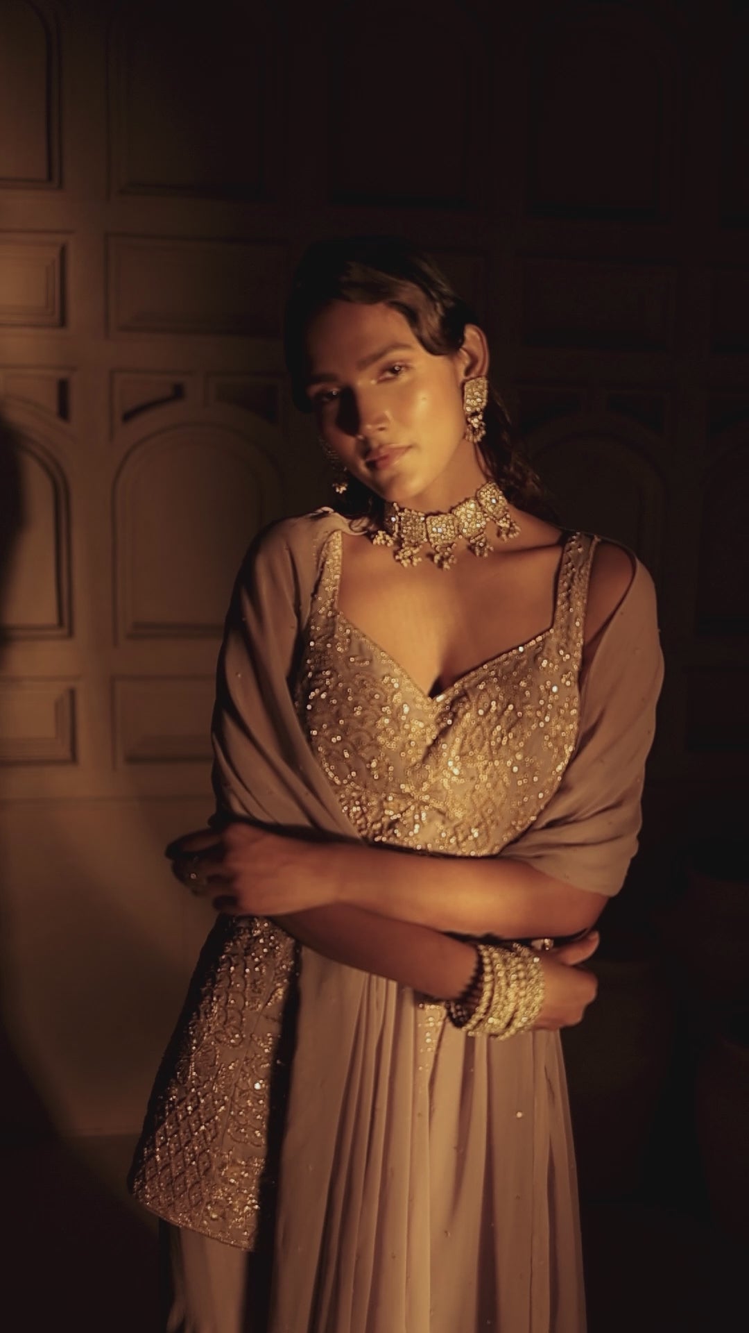 Lilac Embroidred Kurta Sharara Set